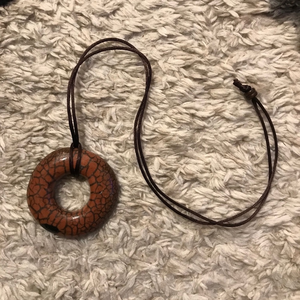Unique Artisan Ceramic Circle Pendant